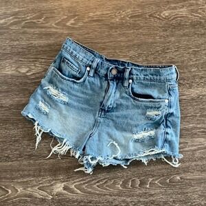 Blank NYC Vintage High Rise distressed Denim shorts.Size 26 Festival boho summer